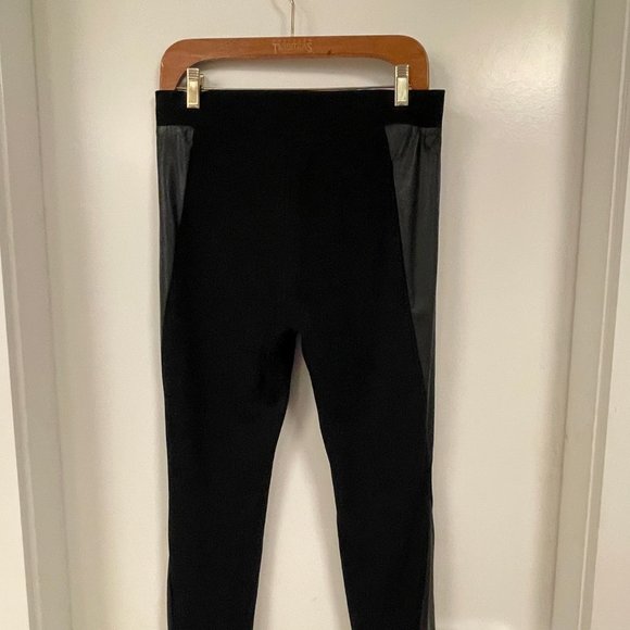 'RICKIS' Black Skinny Pant with Leather Trim / Size M - Picture 1 of 12